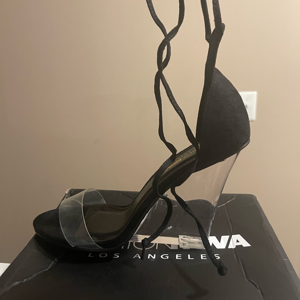 Black Transparent Heels